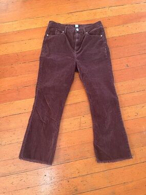 BDG Corduroy Wide-Leg Jeans in Deep Burgundy